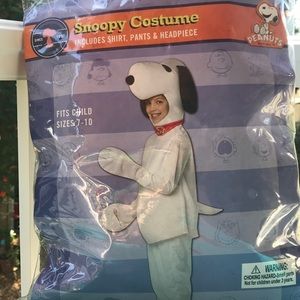 3 pc Plush Snoopy Costume Child 7-10 yrs